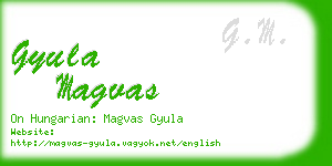 gyula magvas business card